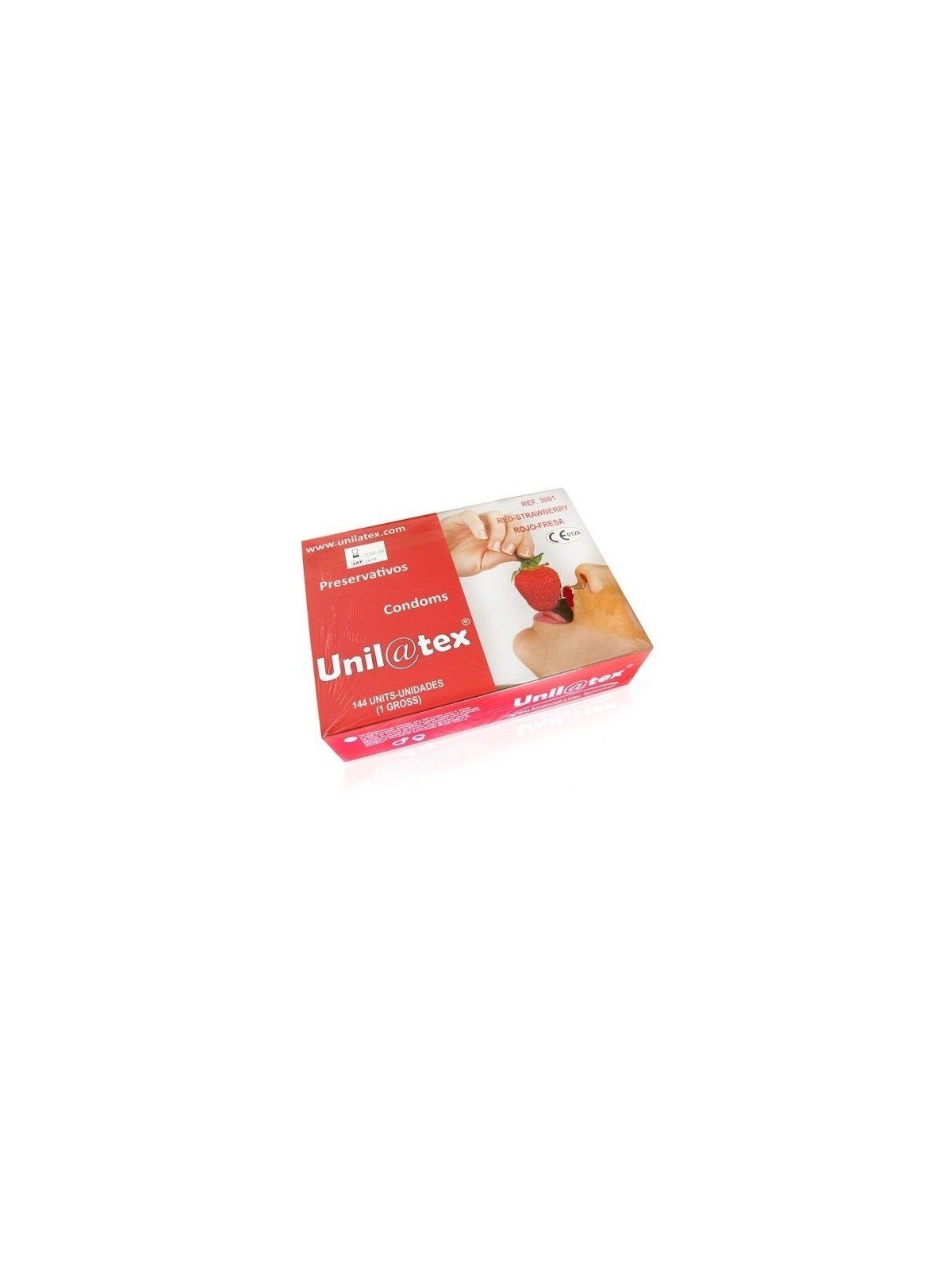 Unilatex Preservativos Rojos/Fresa 144 uds - Comprar Condones de sabor Unilatex - Preservativos de sabores (1)