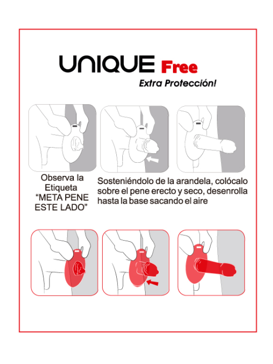 Uniq Free Aro Protector Preservativo Sin Latex 3 uds - Comprar Condones sin látex Unique - Preservativos sin látex (3)