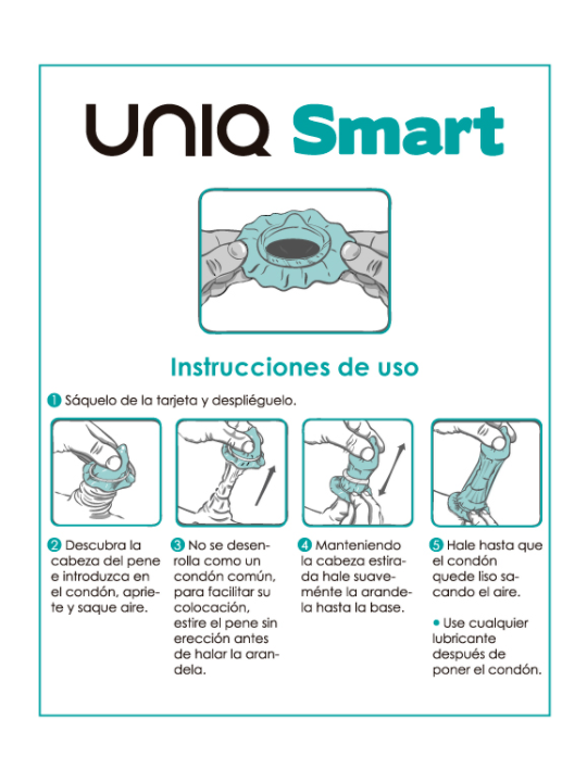 Uniq Smart Pre-Erección Preservativo Sin Látex 3 uds - Comprar Condones sin látex Unique - Preservativos sin látex (3)