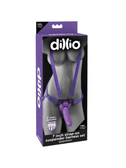 Dillio Arnés Strap On Con Tirantes & Dildo 17.8 cm - Comprar Arnés dildo sexual Dillio - Arneses sexuales (1)