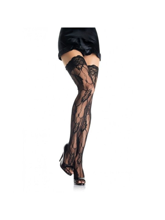 Leg Avenue Medias De Encaje Romántico Floral - Comprar Medias sexy Leg Avenue - Medias sexys (1)