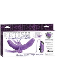 Fetish Elite Double Arnés Doble Vibrador Lila 11.5 cm - Comprar Arnés doble sexual Fetish Fantasy - Arneses sexuales (4)