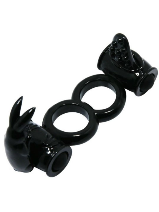 Baile Sweet Ring Anillo Doble Con Rabbit Doble - Comprar Anillo vibrador pene Baile - Anillos vibradores pene (1)