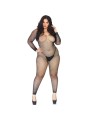 Leg Avenue Bodystocking En Red Con Brillante 1X/2X - Comprar Bodystocking sexy Leg Avenue - Redes catsuits (2)