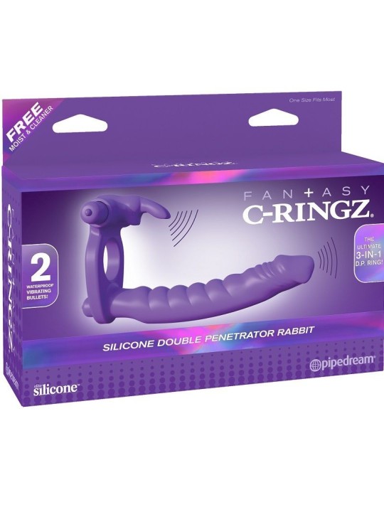 Fantasy C-Ringz Anillo Doble Penetración Con Rabbit - Comprar Arnés dildo sexual Fantasy C-Ringz - Arneses sexuales (4)