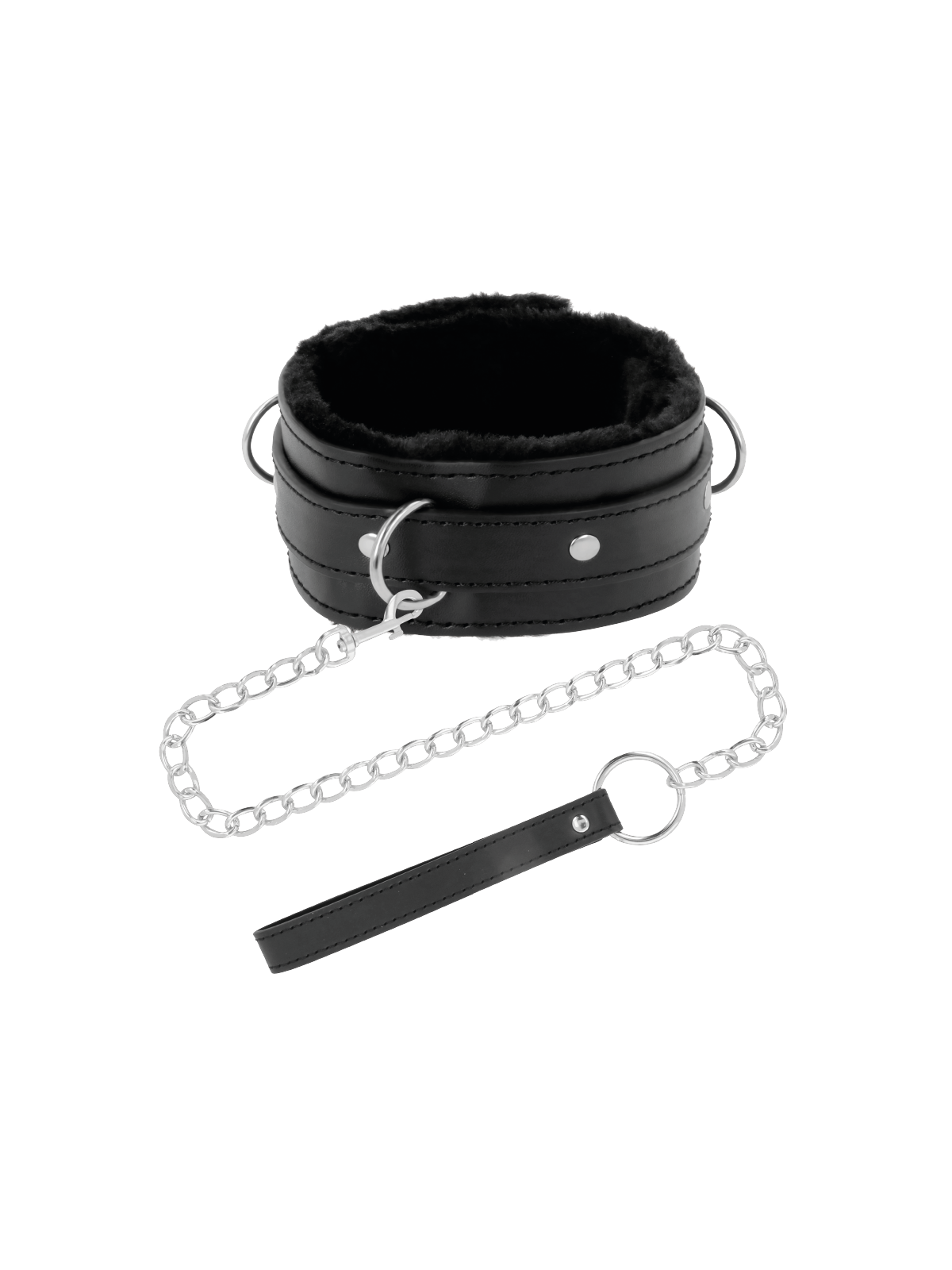 Darkness Collar Confortable De Postura Con Cadena Leather - Comprar Collar BDSM Darkness - Collares BDSM (1)