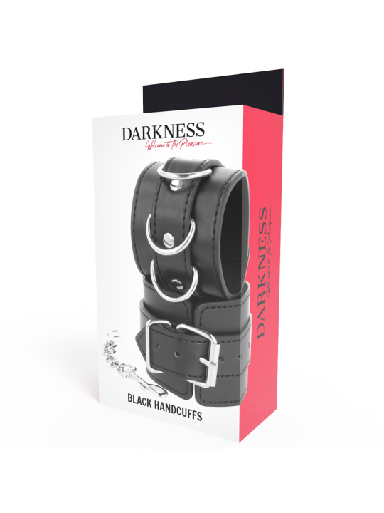 Darkness Esposas Cuero Ajustables Negro - Comprar Esposas sexuales Darkness - Esposas eróticas (3)