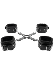 Darkness Esposas De Cuero Para Pies & Manos Negro - Comprar Restricción cama Darkness - Restricciones bondage (2)