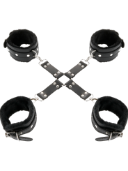 Darkness Esposas De Cuero Para Pies & Manos Negro - Comprar Restricción cama Darkness - Restricciones bondage (1)