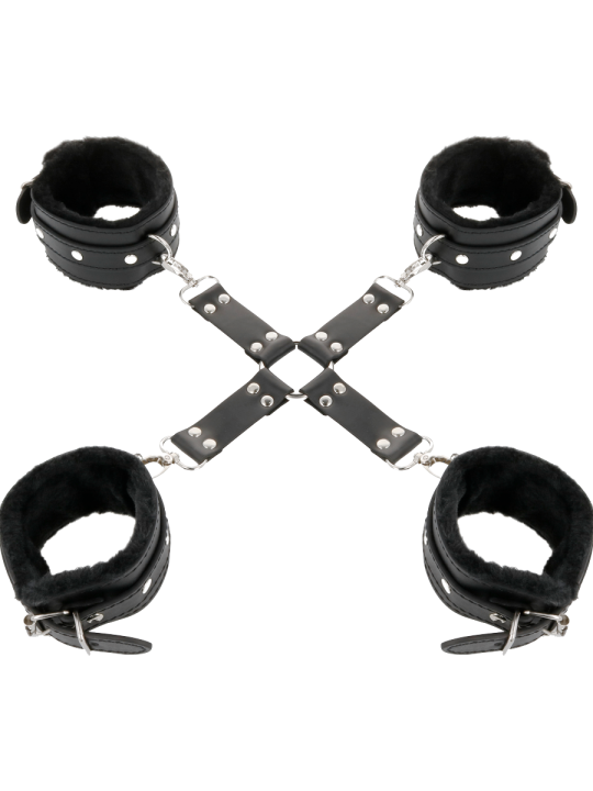 Darkness Esposas De Cuero Para Pies & Manos Negro - Comprar Restricción cama Darkness - Restricciones bondage (1)