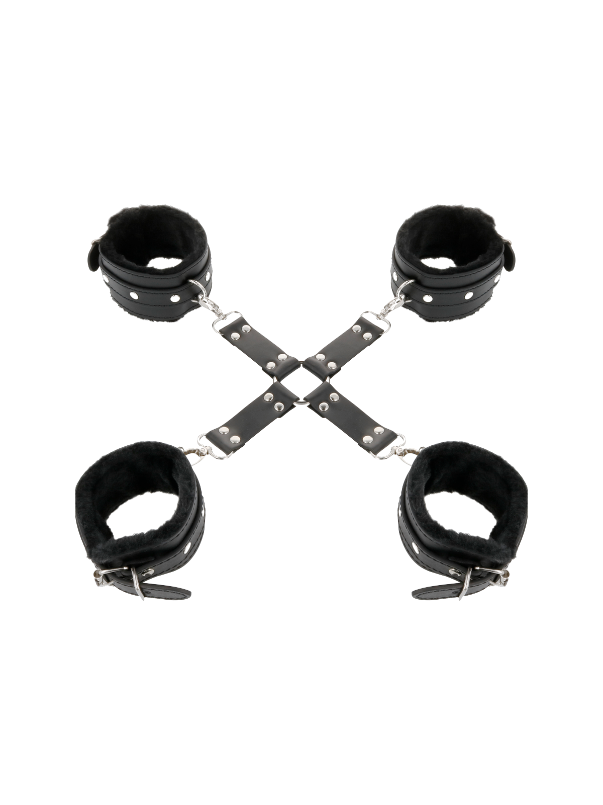 Darkness Esposas De Cuero Para Pies & Manos Negro - Comprar Restricción cama Darkness - Restricciones bondage (1)