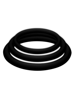 Potenzplus Kit De 3 Anillos Para El Pene (S, M, L) Negro - Comprar Anillo silicona pene Potenzduo - Anillos de silicona pene (1)