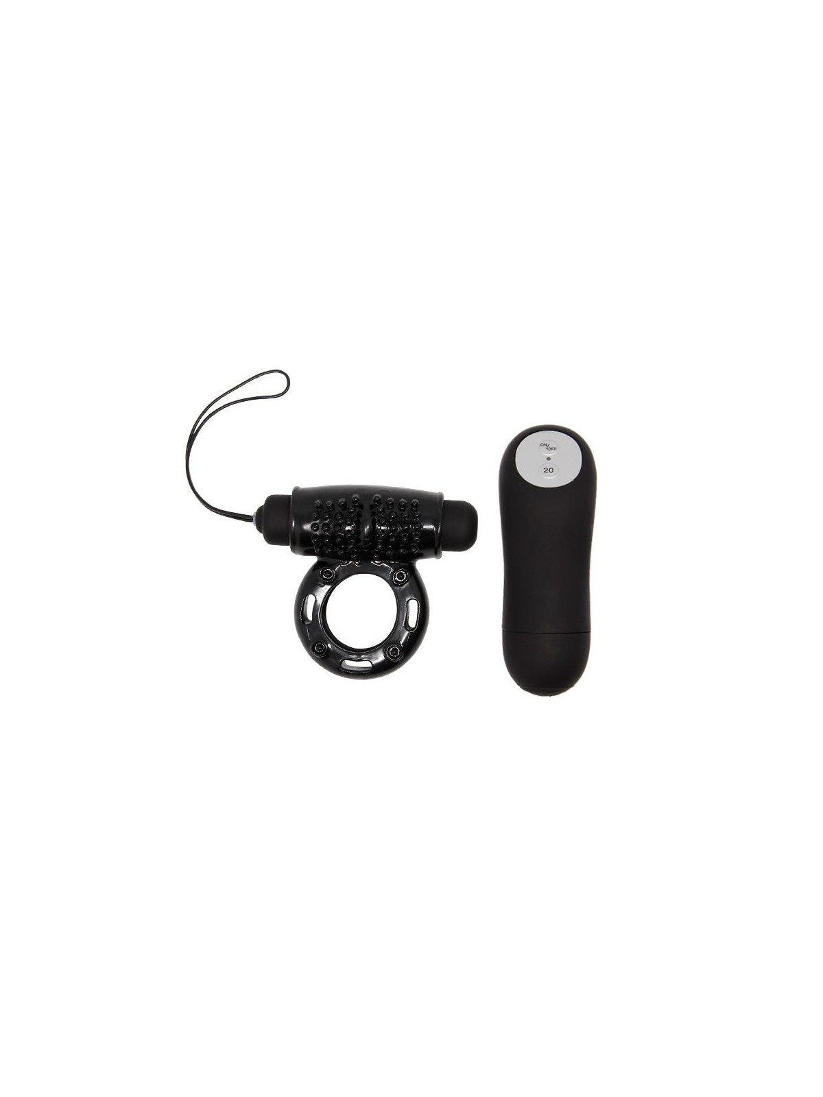 Baile Anillo Control Remoto Negro 20V - Comprar Anillo vibrador pene Baile - Anillos vibradores pene (1)