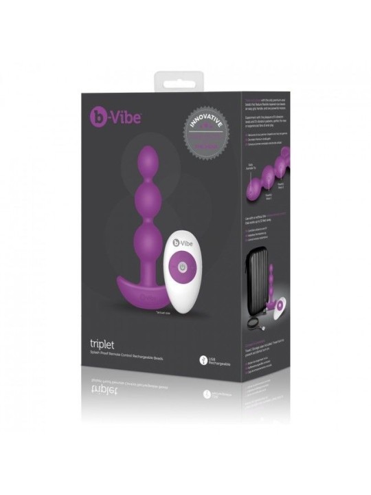 B-Vibe Triplet Anal Control Remoto Beads Rosa - Comprar Plug anal B-Vibe - Plugs anales (4)