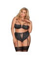 Subblime Queen Plus Set Sujetador & Panties Con Liguero - Comprar Conjunto sexy 3 pzas Subblime - Conjuntos eróticos 3 o más pie