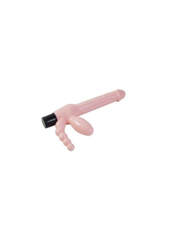 Arnés Sin Cuerda TPR Con Vibración & Estimulación Anal 25.4 cm - Comprar Arnés doble sexual Baile - Arneses sexuales (2)