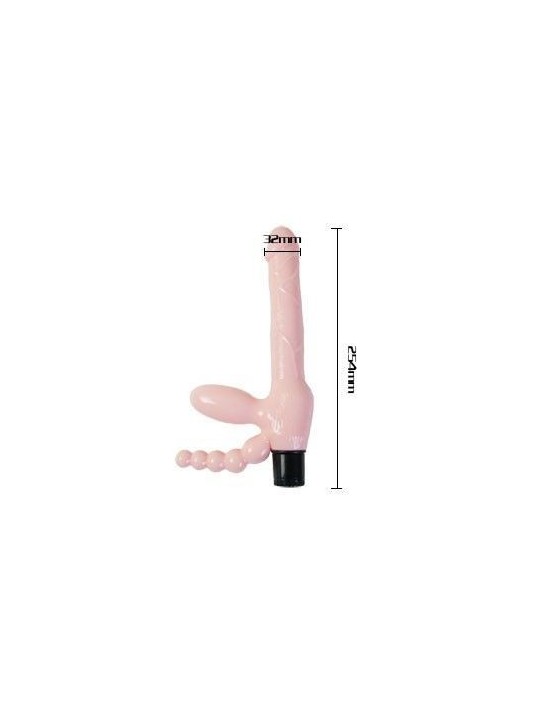 Arnés Sin Cuerda TPR Con Vibración & Estimulación Anal 25.4 cm - Comprar Arnés doble sexual Baile - Arneses sexuales (3)