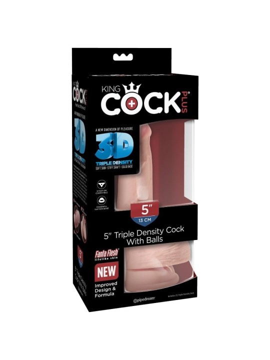 King cock Dildo Triple Densidad Testículos - Comprar Dildo realista King Cock - Dildos sin vibración (5)