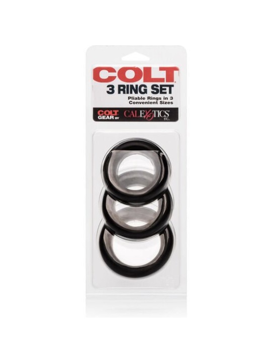 Colt Set 3 Anillos Pene & Testiculos - Comprar Anillo silicona pene California Exotics - Anillos de silicona pene (3)