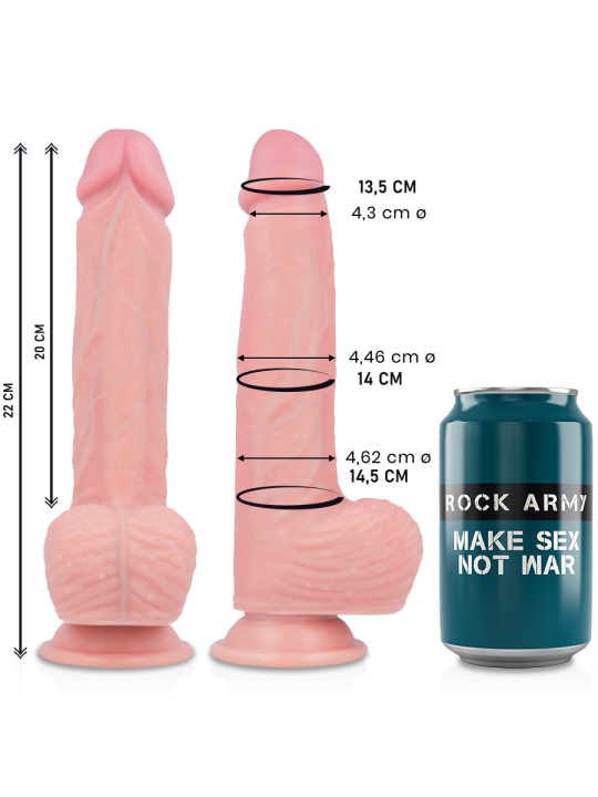 Rockarmy Liquid Silicone Vibrador Control Remoto Premium Apache 22 cm - Comprar Vibrador realista Rock Army - Dildos anales (4)