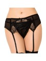 Queen Lingerie Tanga Con Liguero De Encajes Negro - Comprar Ligueros sexy Queen - Ligueros & ligas (1)