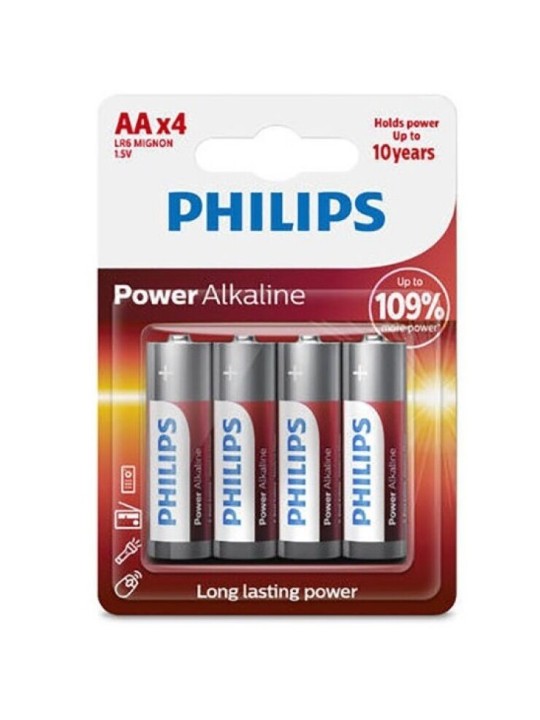 Philips Power Alkaline Pila AA LR6 Blíster*4 - Comprar Pilas y baterías Phillips - Pilas & baterías (1)