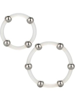 Calex Kit De 2 uds Anillo De Silicona Con Cuentas De Acero - Comprar Anillo silicona pene California Exotics - Anillos de silico