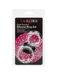 Calex Kit De 2 uds Anillo De Silicona Con Cuentas De Acero - Comprar Anillo silicona pene California Exotics - Anillos de silico