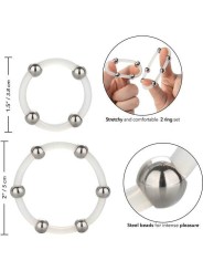 Calex Kit De 2 uds Anillo De Silicona Con Cuentas De Acero - Comprar Anillo silicona pene California Exotics - Anillos de silico