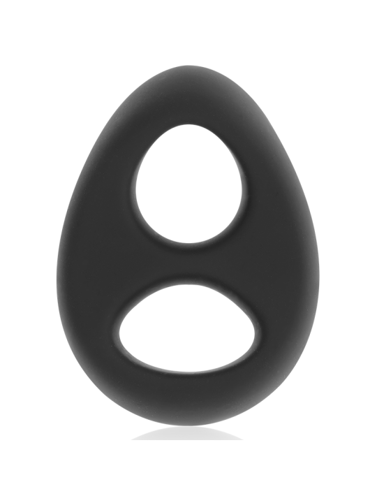 Powering Super Flexible & Resistente Anillo Pene & Testículos Pr13 Negro - Comprar Anillo silicona pene Powering - Anillos de si