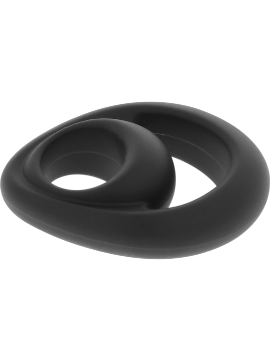 Powering Super Flexible & Resistente Anillo Pene & Testículos Pr14 Negro - Comprar Anillo silicona pene Powering - Anillos de si