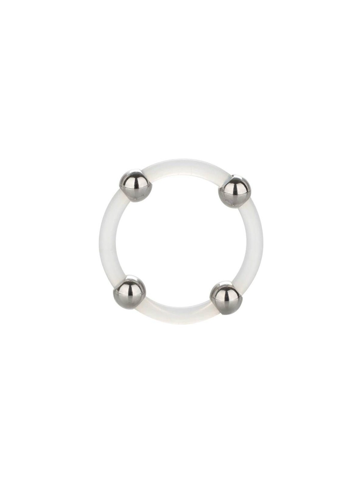 Calex Anillo De Silicona Con Cuentas De Acero - Comprar Anillo silicona pene California Exotics - Anillos de silicona pene (1)