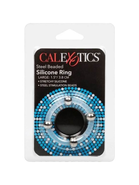 Calex Anillo De Silicona Con Cuentas De Acero - Comprar Anillo silicona pene California Exotics - Anillos de silicona pene (3)