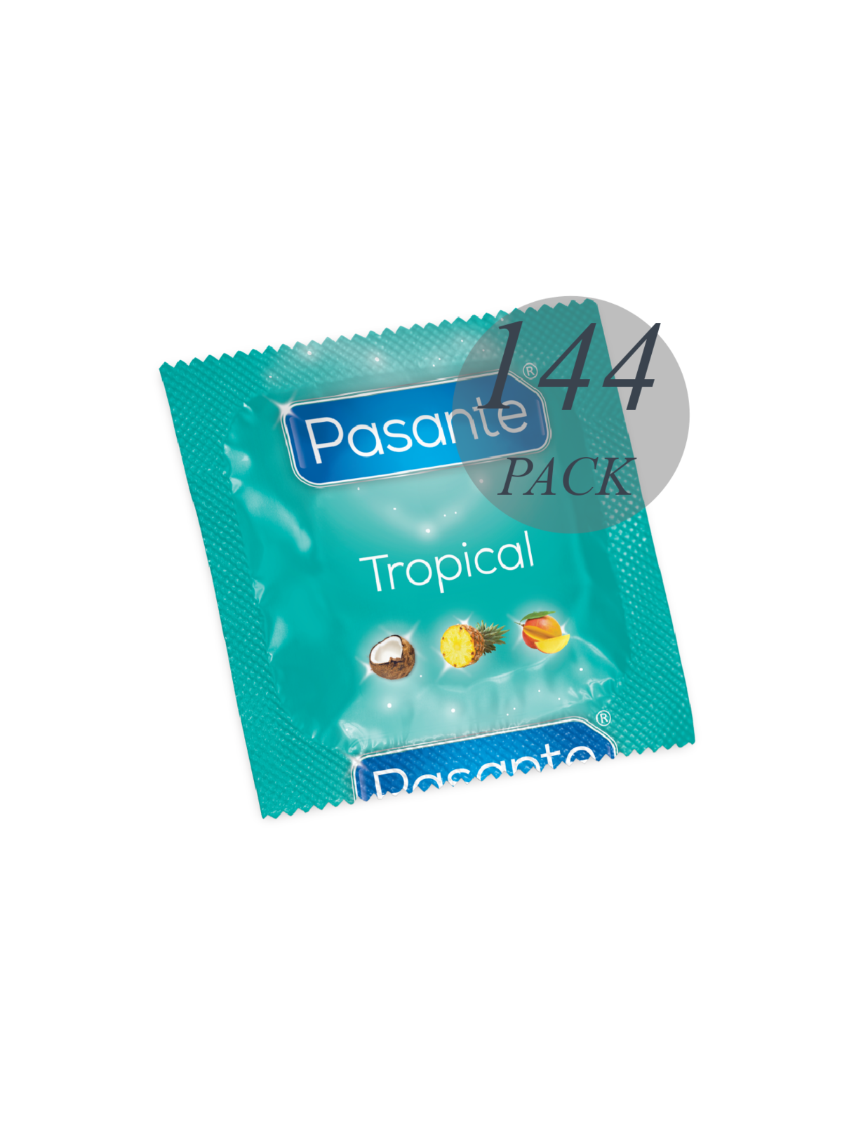Pasante Preservativos Sabores Tropical 144 Unidades - Comprar Condones de sabor Pasante - Preservativos de sabores (1)