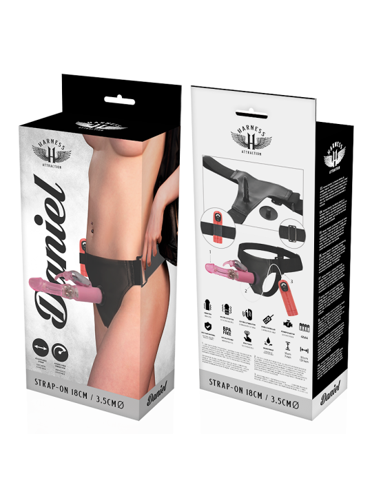 Harness Attraction Arnés Daniel Con Vibración & Rotación 16 X 3.3 cm - Comprar Arnés dildo sexual Harness Attraction - Arneses s