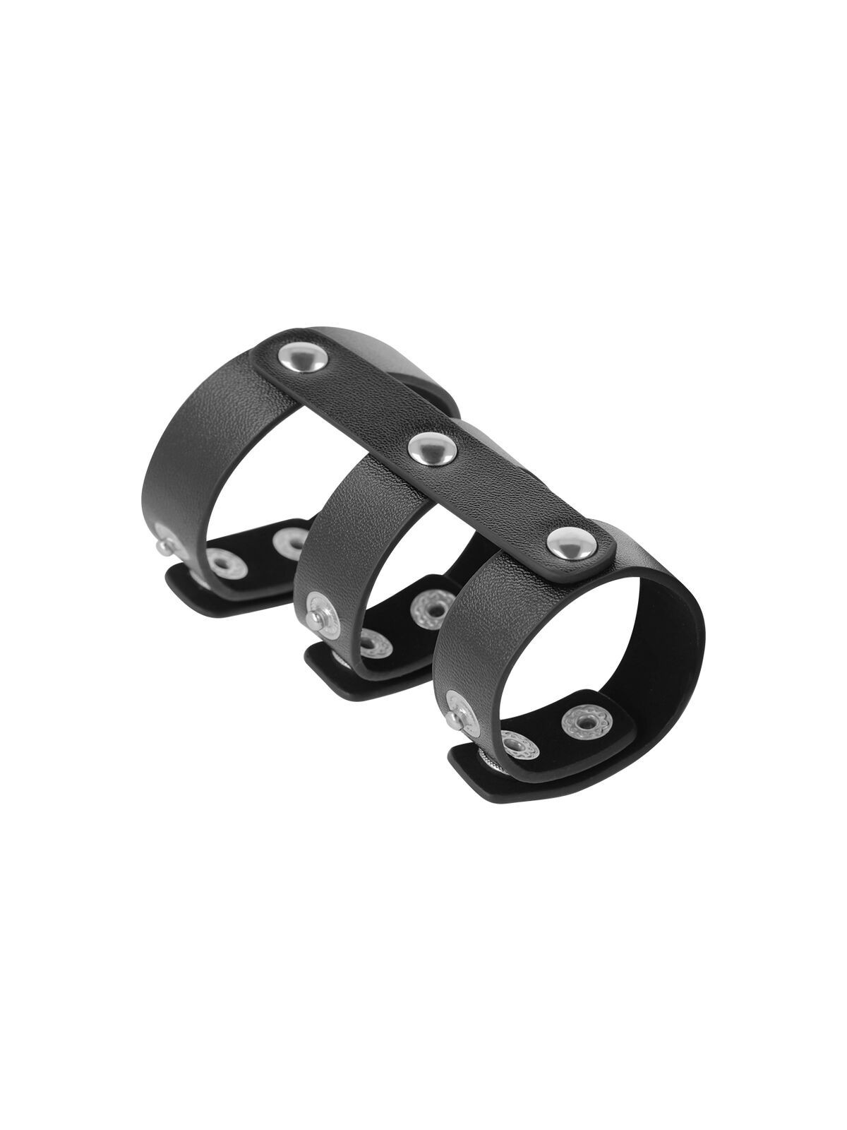 Darkness Anillo Doble Pene & Testículos Ajustable Leather - Comprar Castidad masculina Darkness - Castidad masculina (1)