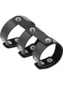 Darkness Anillo Doble Pene & Testículos Ajustable Leather - Comprar Castidad masculina Darkness - Castidad masculina (1)