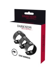 Darkness Anillo Doble Pene & Testículos Ajustable Leather - Comprar Castidad masculina Darkness - Castidad masculina (2)