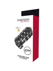 Darkness Jaula Castidad Cuero Con Candado - Comprar Castidad masculina Darkness - Castidad masculina (3)