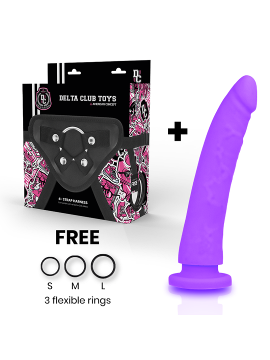 Delta Club Toys Arnés + Dildo Silicona Medica 20 x 4 cm - Comprar Arnés dildo sexual Deltaclub - Arneses sexuales (1)