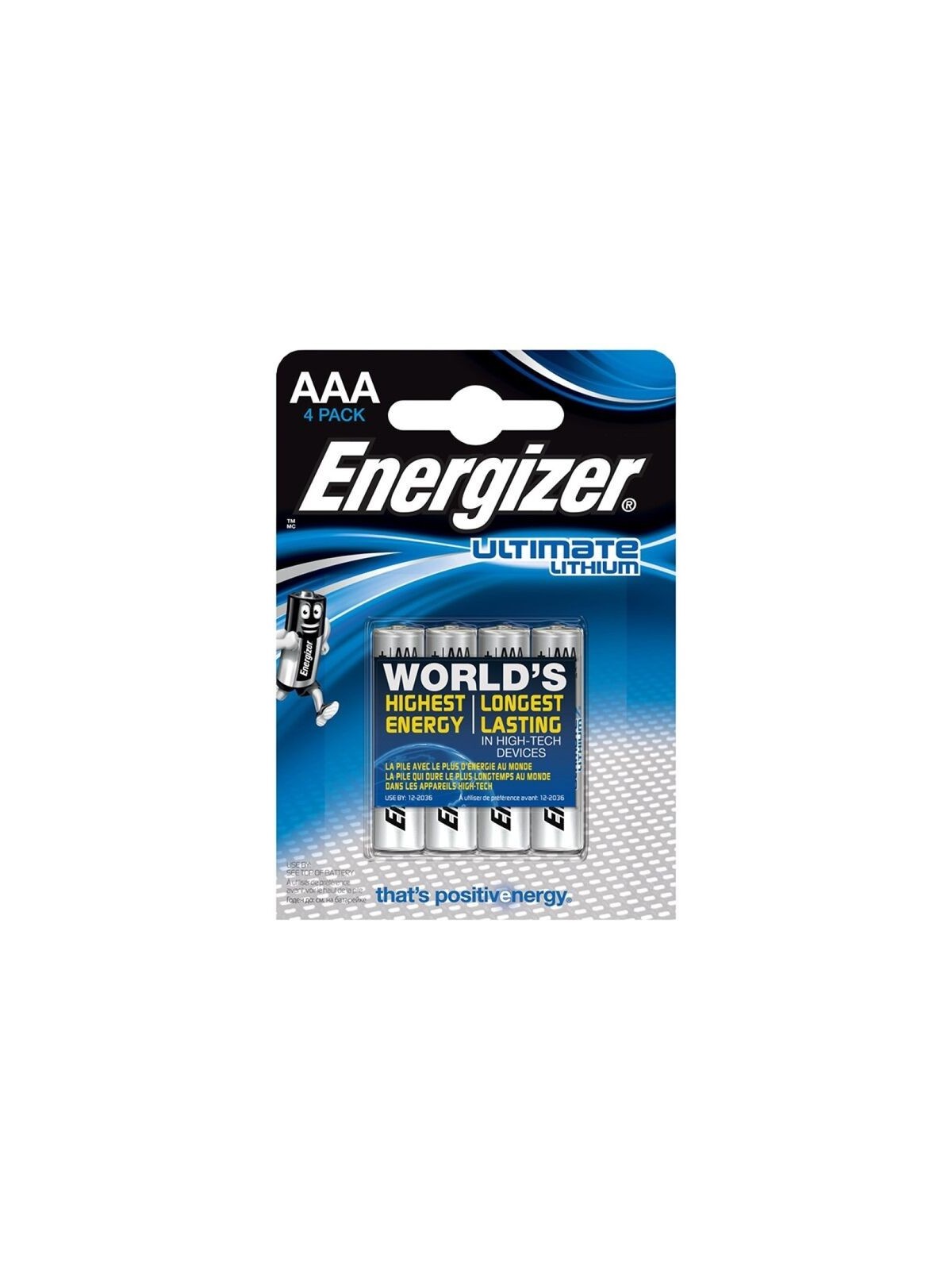 Energizer Ultimate Lithium Pila Litio Aaa L92 Lr03 1,5V Blister*4 - Comprar Pilas y baterías Energizer - Pilas & baterías (1)