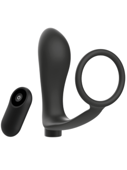 Addicted Toys Anilla Pene Con Plug Anal Control Remoto Negro Recargable - Comprar Estimulador próstata Addicted Toys - Estimulad