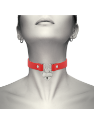 Coquette Collar Cuero Vegano Rojo Accesorio Corazón Con Llave - Comprar Collar BDSM Coquette - Collares BDSM (3)