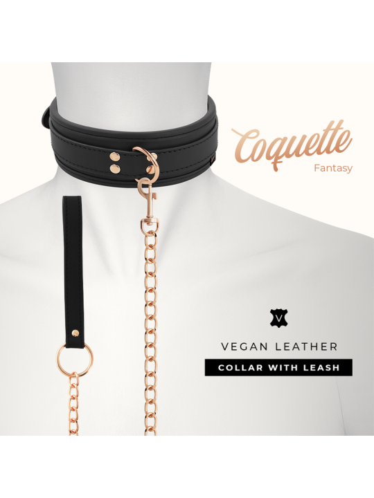 Coquette Fantasy Collar Cuero Vegano Con Correa - Comprar Collar BDSM Coquette - Collares BDSM (4)