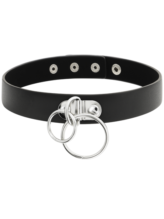 Coquette Choker Cuero Vegano Doble Anilla - Comprar Collar BDSM Coquette - Collares BDSM (1)