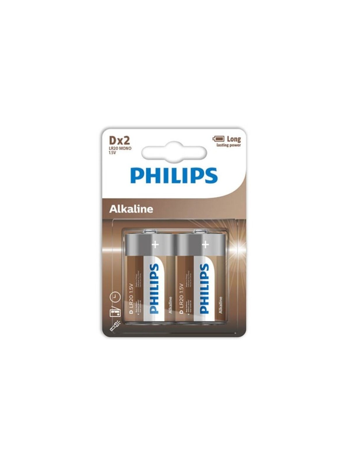 Philips Alkaline Pila D LR20 Blister 2 - Comprar Pilas y baterías Phillips - Pilas & baterías (1)