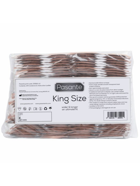 Pasante Preservativos King Más Largos & Anchos Bolsa 144 uds - Comprar Condones XL Pasante - Preservativos XL (1)