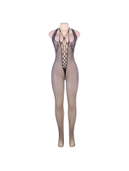 Queen Lingering Bodystocking Cuello Halter & Espalda Abierta S-L - Comprar Bodystocking sexy Queen - Redes catsuits (5)