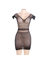 Queen Lingerie Vestido Cuerpo De Red Manga Corta S-L - Comprar Vestido sexy Queen - Vestidos sexys (4)