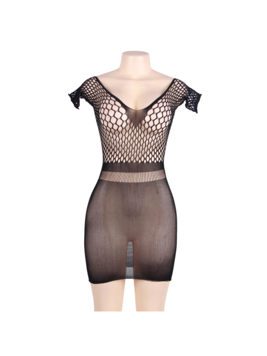 Queen Lingerie Vestido Cuerpo De Red Manga Corta S-L - Comprar Vestido sexy Queen - Vestidos sexys (4)